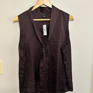 Ann Taylor Chocolate Brown Sleeveless Blouse